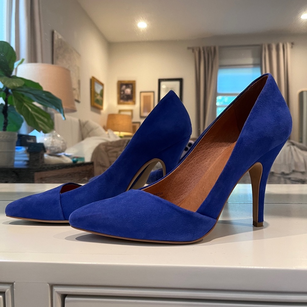 Madewell Blue Suede Heels